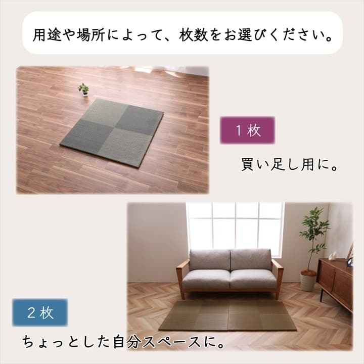 置き畳 ユニット畳 システム畳 国産 日本製 ナチュラルスタイル い草 消臭 抗菌防臭 市松 約82×82×2.3cm 2P 同色2枚組