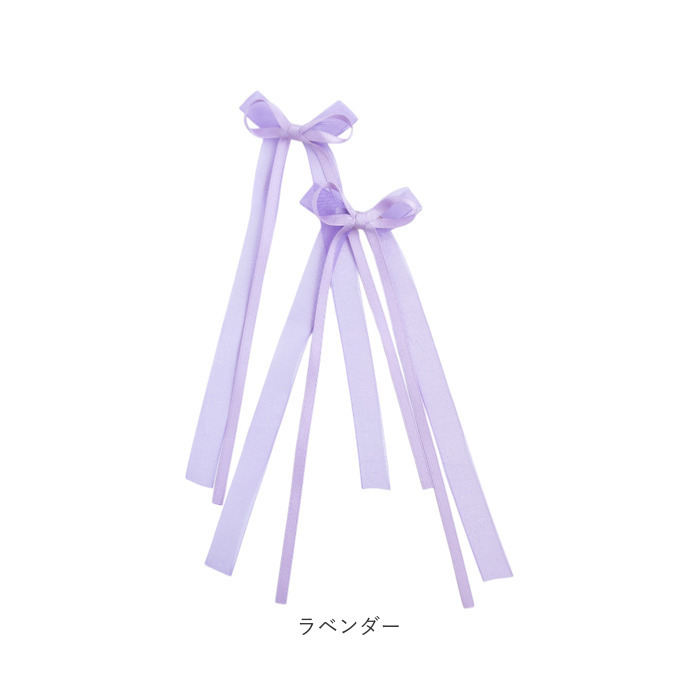 ヘアクリップ リボン 小さめ 通販 Rora モナ 2個セット 髪飾り ヘアアクセサリー 女の子 キッズ 子供 結婚式 発表会 プレゼント かわいい おしゃれ 上品 ロングリボン 卒園式 入学式 可愛い フォーマル カジュアル キッズファッション