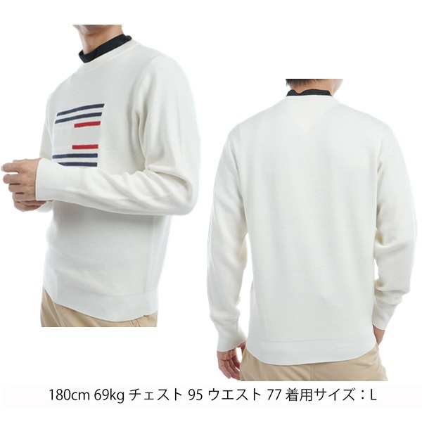 トミーヒルフィガー ゴルフ メンズ ビッグフラッグ クルーネックセーター TOMMY HILFIGER GOLF THMA459 秋冬モデル お誕生日祝い お祝い 記念品 お父さん 父の日 彼氏 男性 30代 40代 50代 60代  還暦祝い 敬老の日 人気プレゼント プレゼント