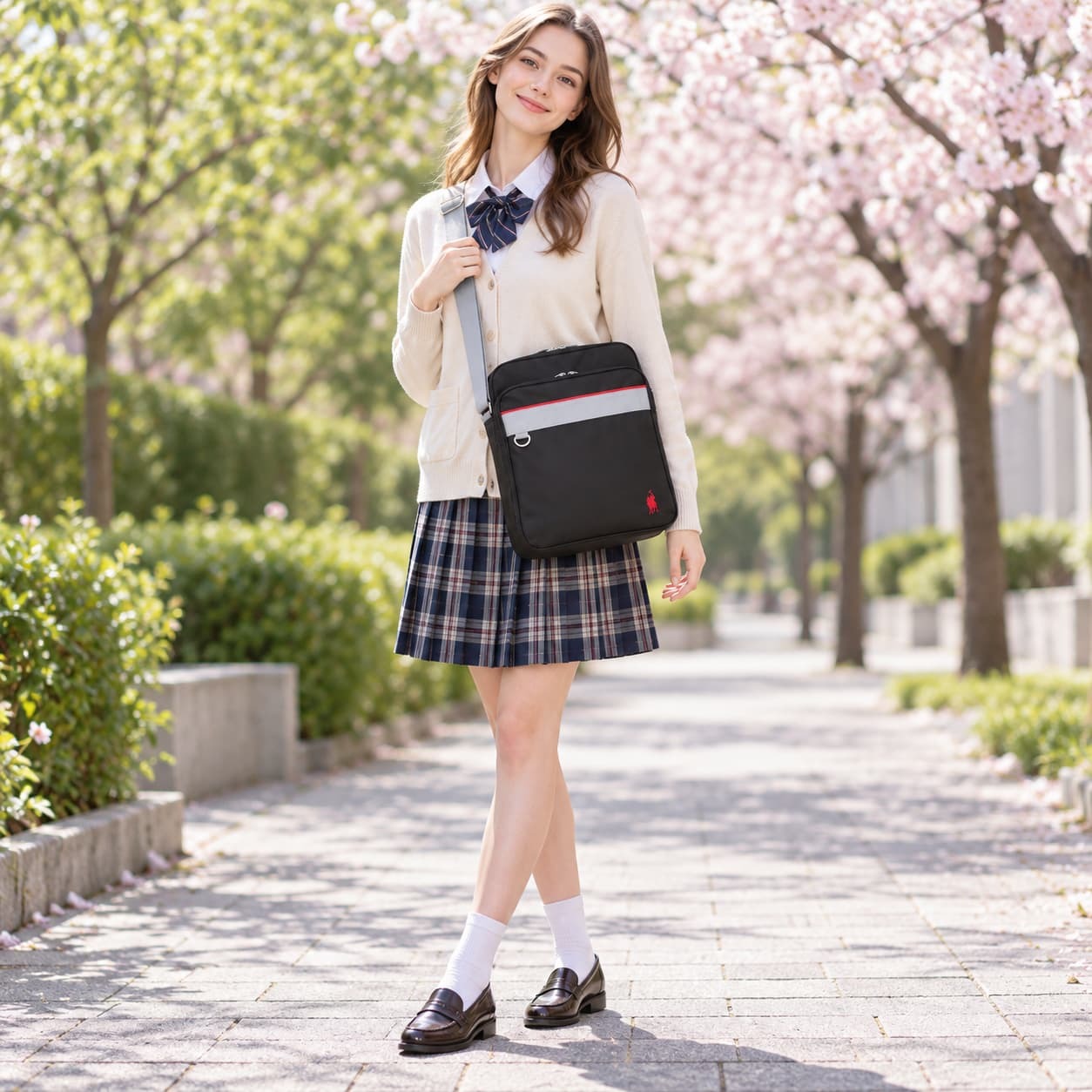 COUNTRYFIELD カントリーフィールド スクールショルダー 斜め掛け ショルダー 中学生 高校生 通学 使いやすい レディース  ギフト プレゼント ブラック 16010