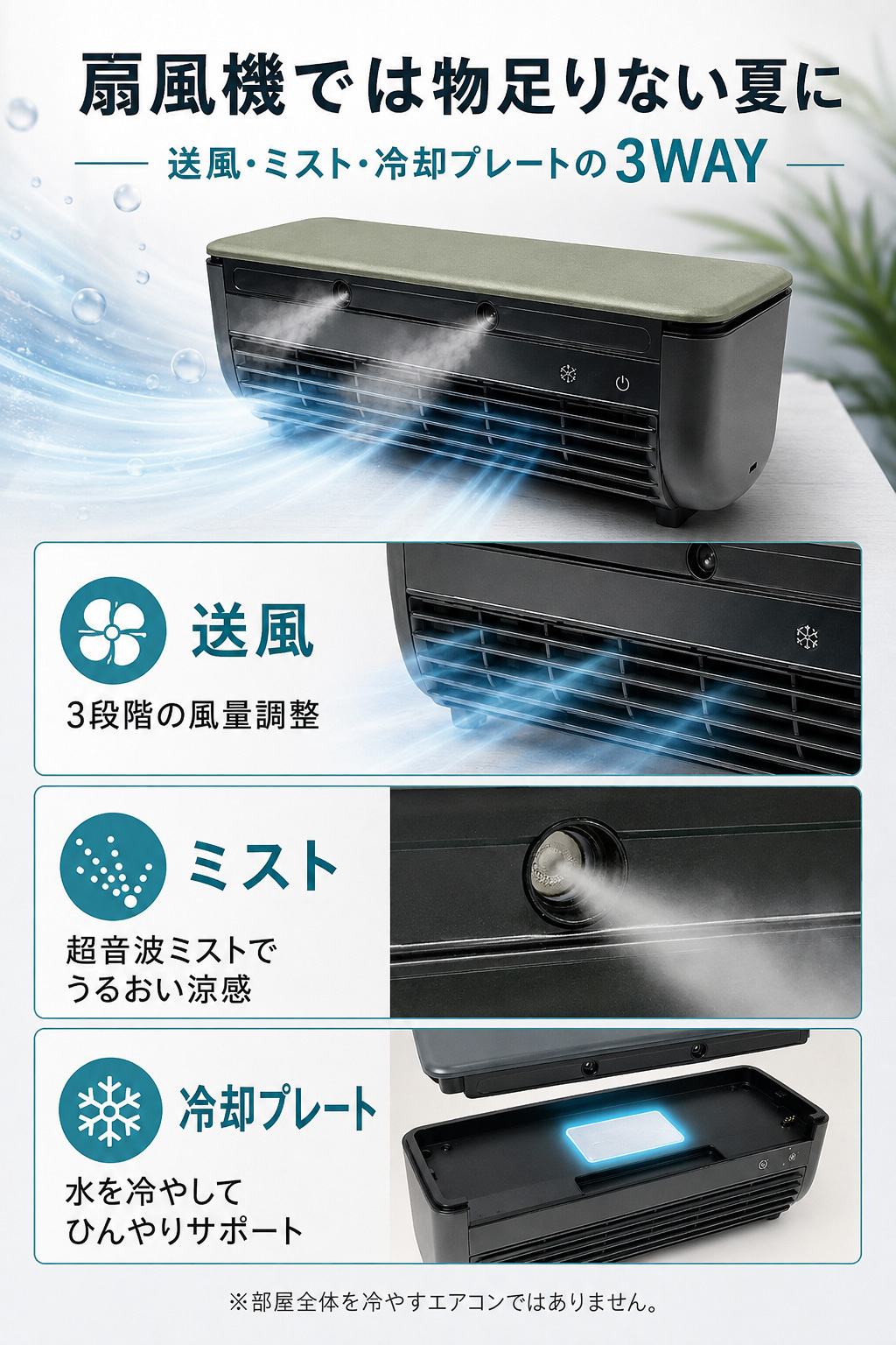 誕生日 プレゼント 冷却プレート搭載 ミストミニクーラー 充電式 ポータブルファン リモコン付き 卓上 壁掛け 暑さ対策 ギフト 熱中症対策グッズ 地震 防災グッズ キャンプ 加湿 アウトドア 敬老の日 エアコン