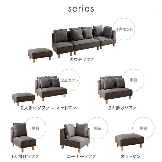 ソファ 座椅子 2人掛け ー フロア ロー ユニット ファブリック 2P 二人用 単品 I字 低め ふたりがけ 小さめ リビング ダイニング 一人暮らし 幅100 組み合わせ 左右対応 クッション付き 肘なし アームレス