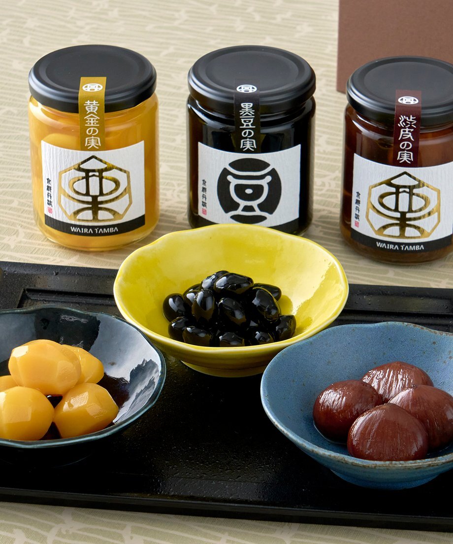 TAMBA PREMIUM(黄金の実・黒豆の実・渋皮の実) 270ｇ×3 丹波栗 丹波黒豆 ギフトセット 詰め合わせ プレゼント