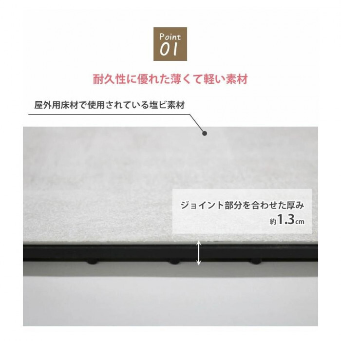 ジョイントマット 遮熱 30cm 18枚セット タイル柄 アイボリー 屋外 ベランダ バルコニー 庭 床材 敷物 防水 耐久性 カット可能 ジョイントパネル SJT-30 IV