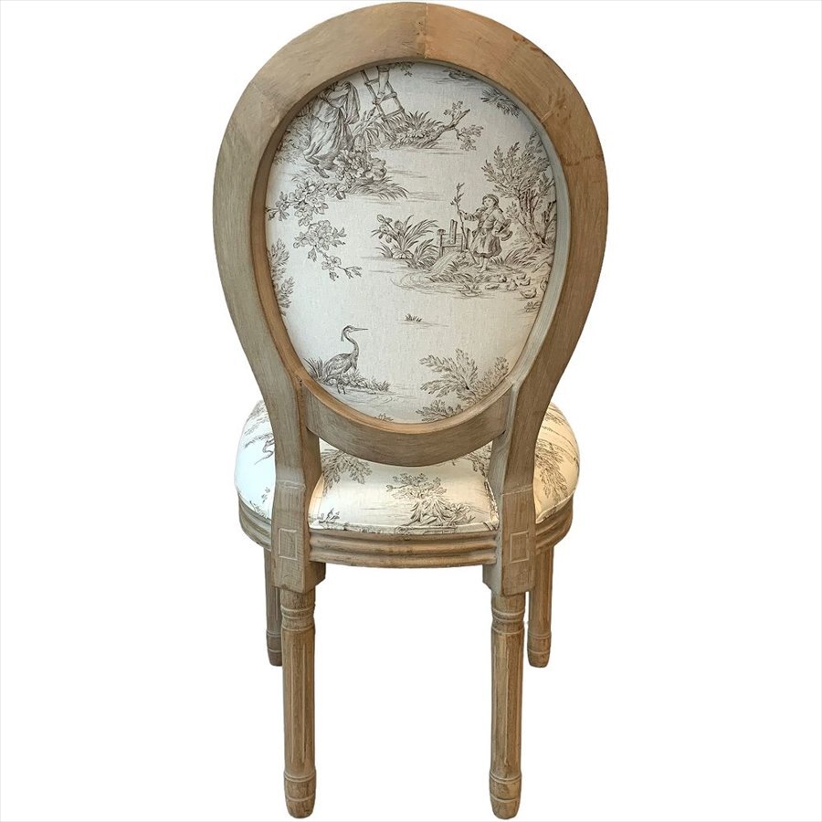 フレンチインテリア サイドチェアトワルドジュイ Toile de jouy パーソナルチェア フランス製生地 おしゃれ かわいい シャビーシック 頑丈に設計されていています 脚は簡易組み立て式 天然木 コットン ウレタン 椅子 イス 家具