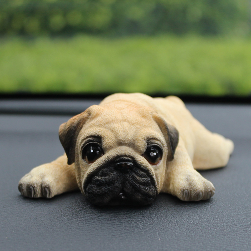 パグ 置物 リアル いぬ 犬 かわいい ミニチュア オブジェ インテリア 雑貨 車内アクセサリー 卓上 飾り リビング 玄関 デスク 誕生日 プレゼント ギフト