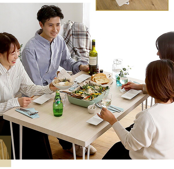 ダイニング テーブル チェア 5点セット ホワイト家具 シンプル PVC 天板 スチール脚 おうちカフェ コンパクト 二人暮らし ファミリー 4人掛け 4名掛け ワンルーム デスク テレワーク Frais-フレ 新生活