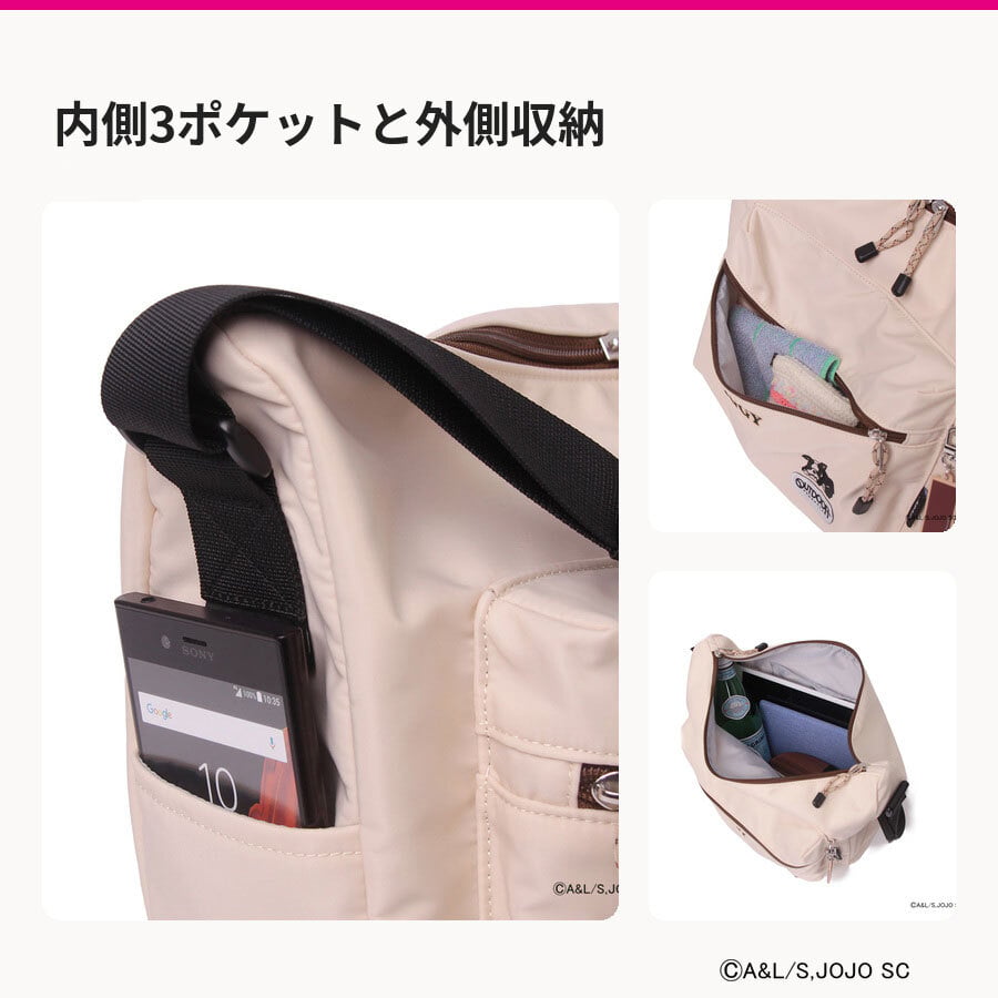 outdoor products ジョジョの奇妙な冒険 イギーモチーフショルダー ショルダーバッグ 斜め掛け レディース メンズ ギフト プレゼント ブラック jo03 ODJO03