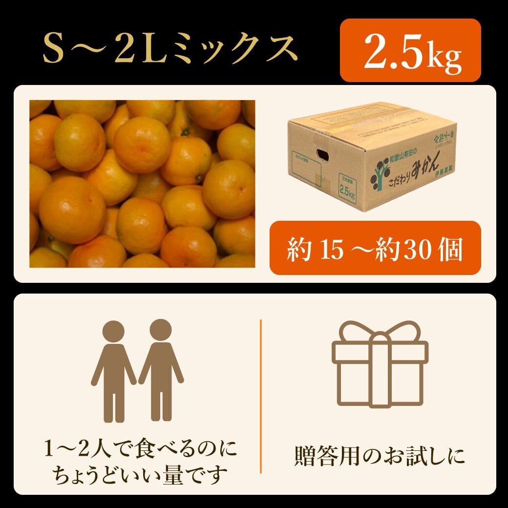 お歳暮 みかん 2.5kg 贈答用 秀品 特選 送料無料 和歌山 S～２L 混合 伊藤農園 小玉 大玉 中玉 手詰め 有田みかん 温州みかん 果物 柑橘贈答 ギフト 誕生日 結婚祝い 出産祝い 内祝い ギフト