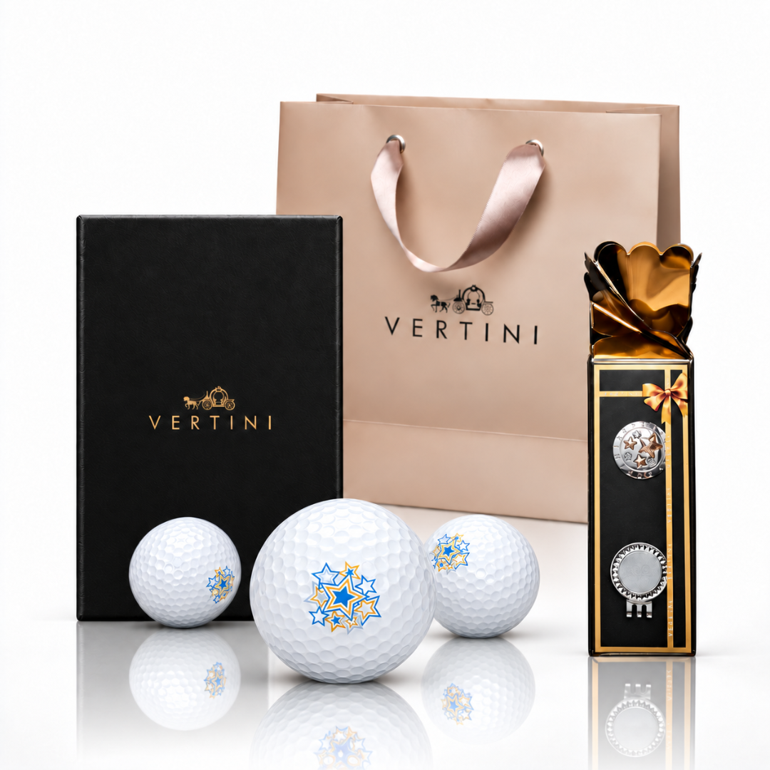【記念品】VERTINI プレミアムゴルフマーカー (STAR)・ゴルフボールセット (3球or6球入) ギフト プレゼント