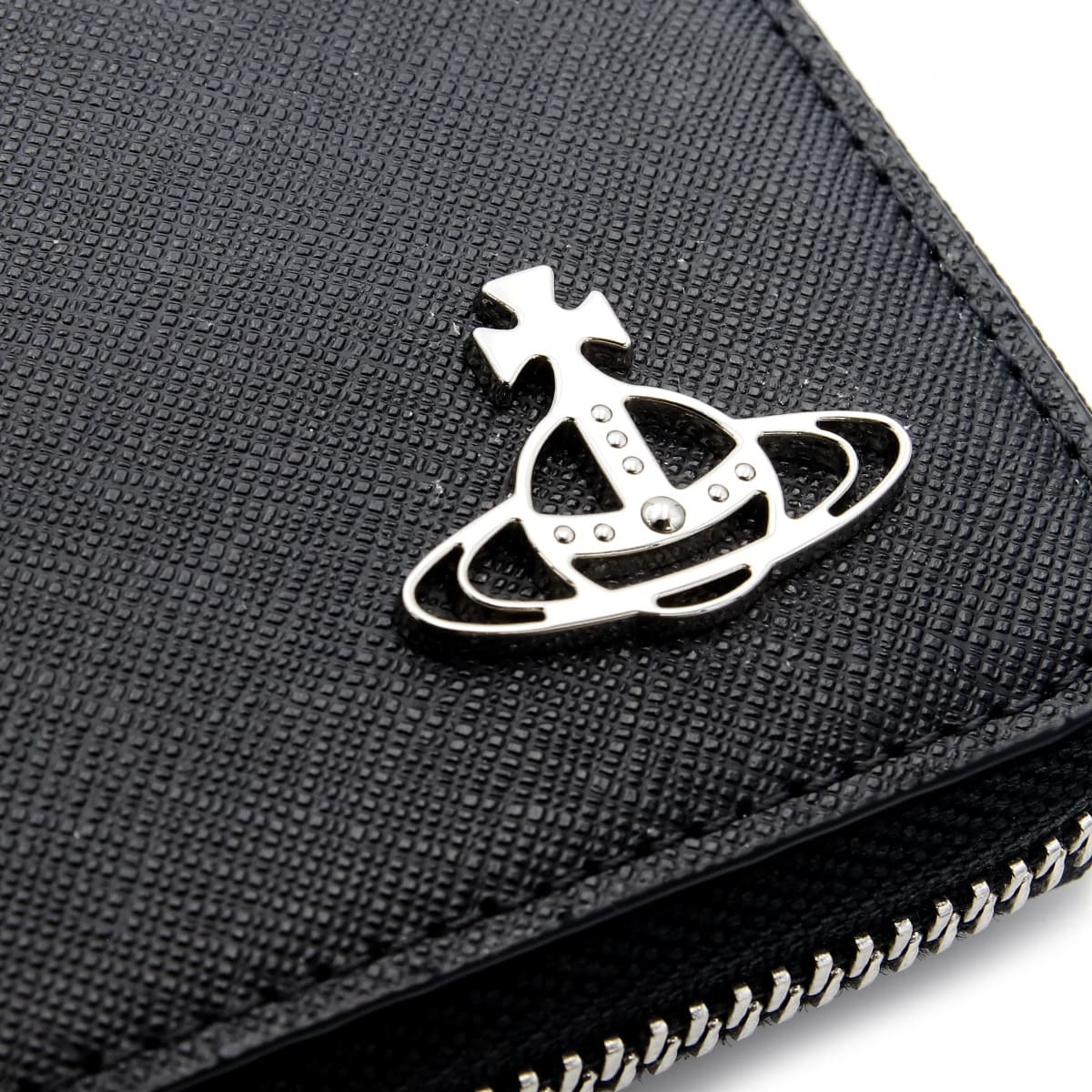 ヴィヴィアンウエストウッド 財布 二つ折り財布 メンズ レディース Vivienne Westwood 51010043 L001N LA N402 ブラック サフィアーノ 本革 ラウンドファスナー 小銭入れあり オーブ ロゴ コンパクト