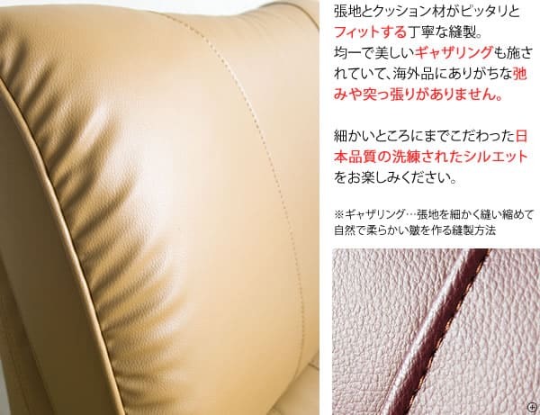 座椅子 日本製 肘付き スーパーソフトレザー 360度回転 回転式 リクライニングチェア 一人掛け レバー式 ハイバック お祝い おしゃれ 幅77×奥行き62~127×高さ38~80cm 13段階 肘掛け フロアチェア パーソナルチェア リクライナー
