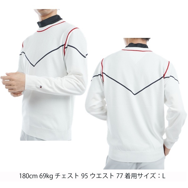 トミーヒルフィガー ゴルフ メンズ トリコロールライン クルーネックセーター TOMMY HILFIGER GOLF THMA458 秋冬モデル お誕生日祝い お祝い 記念品 お父さん 父の日 彼氏 男性 30代 40代 50代 60代  還暦祝い 敬老の日 人気プレゼント プレゼント