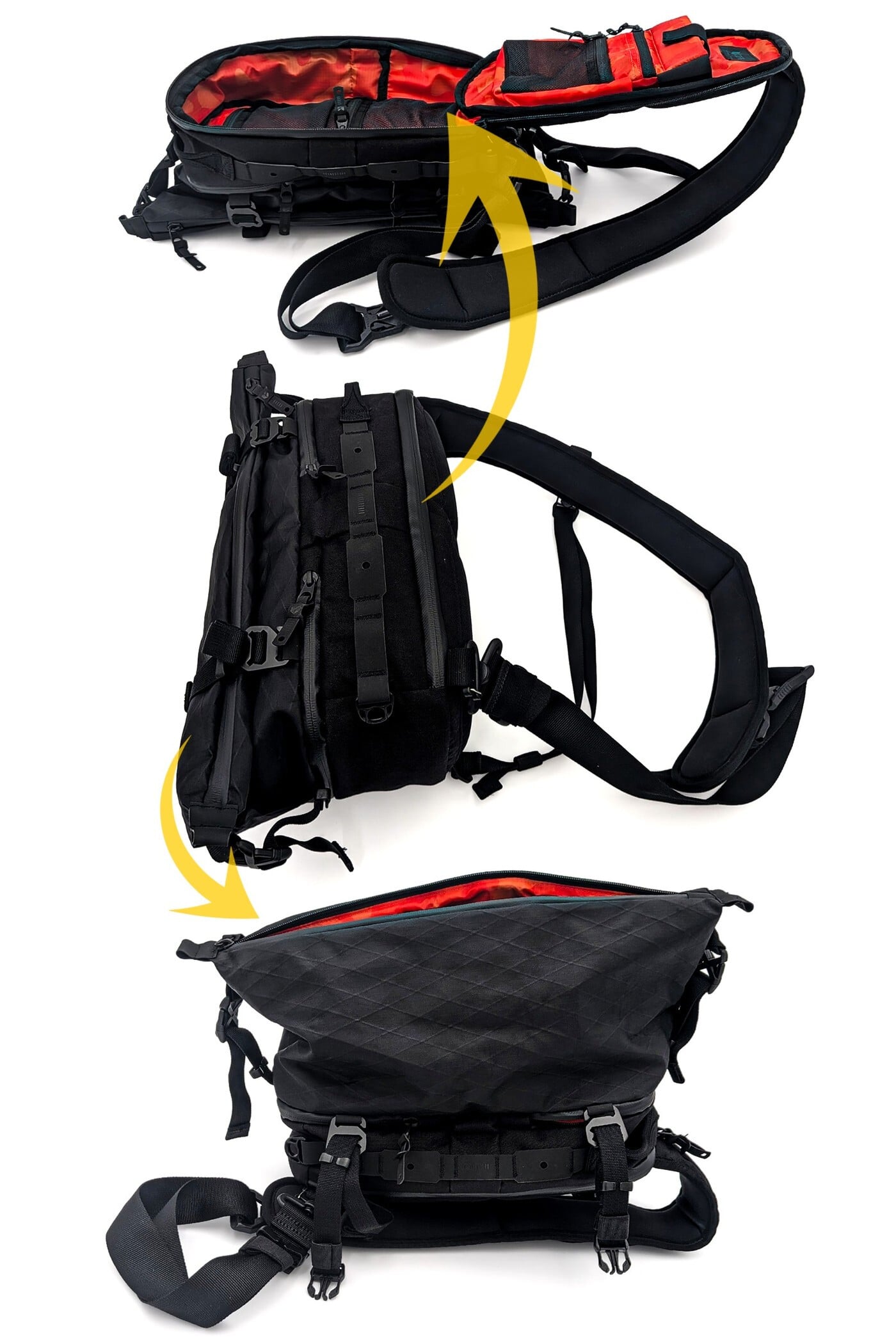 【ラッピング無料】CODE OF BELL コードオブベル X-PAK SPORT スリングバッグ ボディバッグ 拡張式 7L 11.5L X-PAC ブラック メンズ 誕生日 ギフト プレゼント