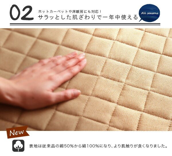ラグ カーペット キルティングデニム調 Mサイズ 185×185cm オールシーズン、滑り止め付き、手洗い対応 Derid-デリッド 新生活