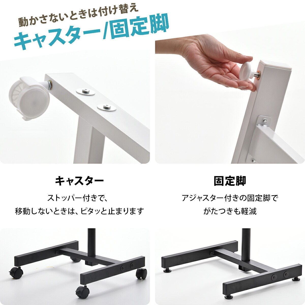 キャスター付きテレビスタンド Alloy ONTV0287 キャスター付テレビスタンド 90度回転 チルト機能 高さ調節3段階 テレビボード シンプルスタイル モダン 13v型～42v型 重量 最大 40kg VESA規格 75×75～200×200mm 新生活