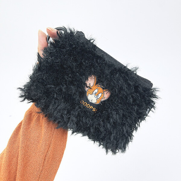 トムとジェリー ジェリー 刺繍ファーポーチ トムジェリ