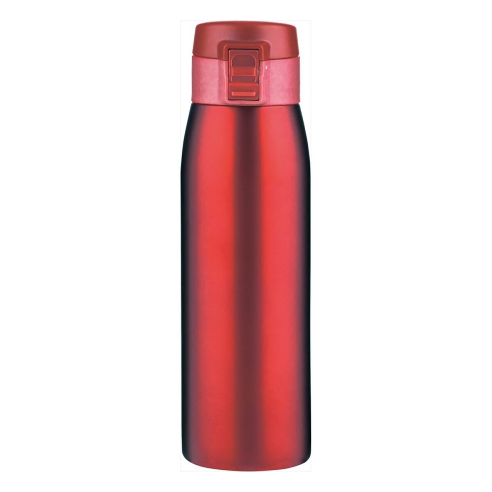真空二重 ワンタッチボトル 500mL 赤 マグボトル 水筒 保温保冷 ボトル ワンタッチオープン【北海道・沖縄県・離島 配送不可】