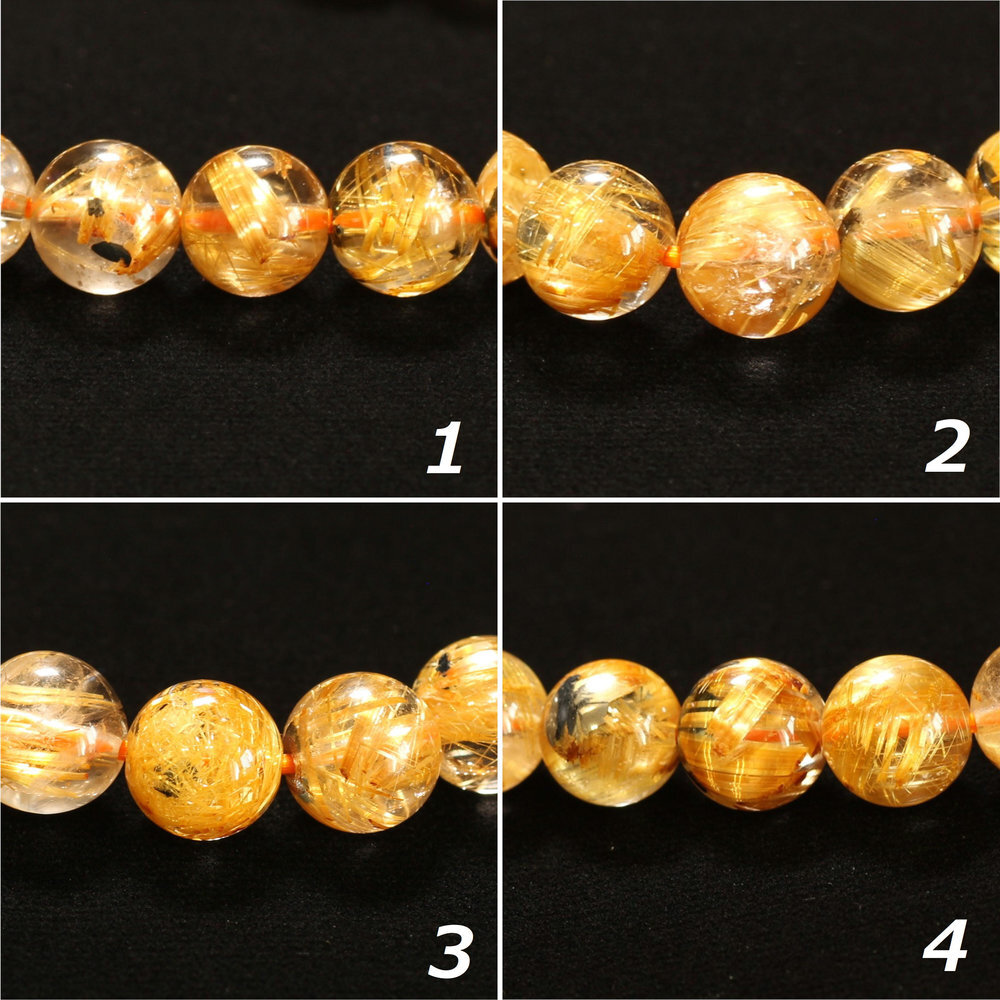 天然石ブレスレット【立体感とあふれる華やかさ】8mm ゴールドルチルクォーツ 艶感 一点物【GHB191】浄化発送 京海堂