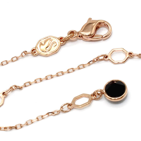 SWAROVSKI スワロフスキー ネックレス 5678046 Swan アクセサリー ブラック ローズゴールド
