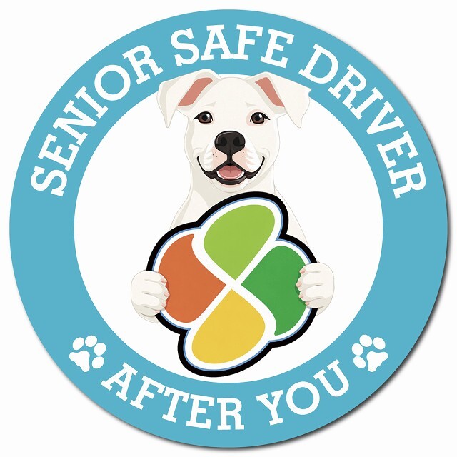 カーサイン 高齢者マーク SENIOR SAFE DRIVER ドゴアルヘンティーノ マグネット 強力 直径13cm 肉球 日本製 車 ステッカー