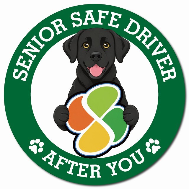 カーサイン 高齢者マーク SENIOR SAFE DRIVER ラブラドール マグネット 強力 直径13cm 肉球 日本製 車 ステッカー