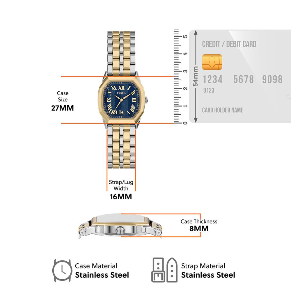 フォッシル FOSSIL 腕時計 レディース HARLOW 三針 ツートーン ステンレススチールウォッチ ES5480【2026 新作】