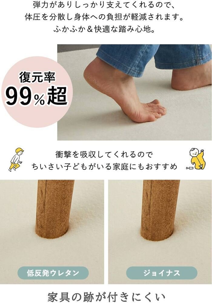ラグ カーペット 高反発 極厚 厚手 撥水 防音 滑り止め 絨毯 じゅうたん オールシーズン 北欧 おしゃれ 洗える風 リビング フロアマット 床暖房 ホット 対応 130×190 190×190 190×240 一人暮らし 子供部屋 防ダニ クッション
