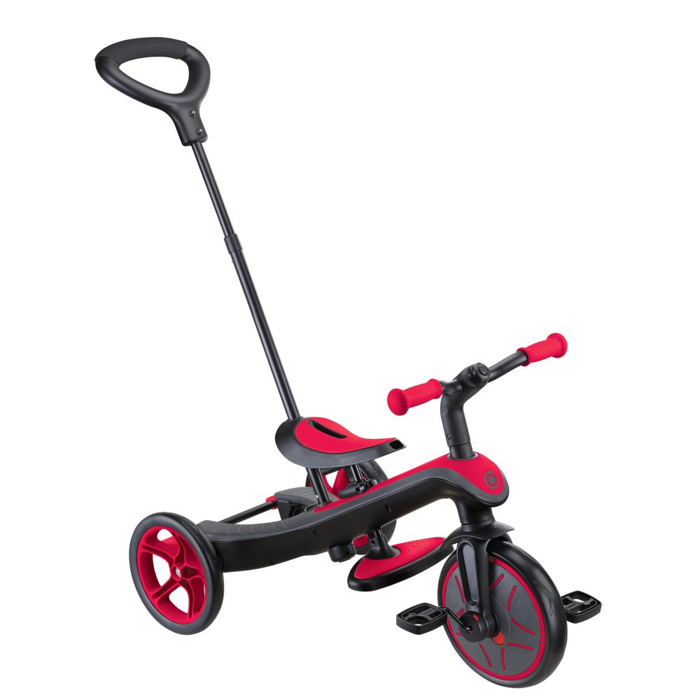 誕生日プレゼント GLOBBER グロッバー エクスプローラー トライク 3in1 三輪車 手押し棒付き トレーニングバイク キックバイク 二輪 変形 工具不要 自転車デビュー前 おでかけ 18カ月 1歳半 2歳 3歳 4歳 5歳 体重20kgまで レッド 男の子 女の子 お祝い ギフト