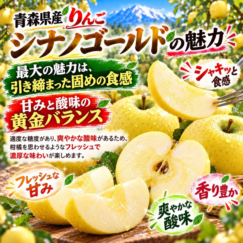 青森県産　りんご　シナノゴールド　訳あり　3kg　送料無料！