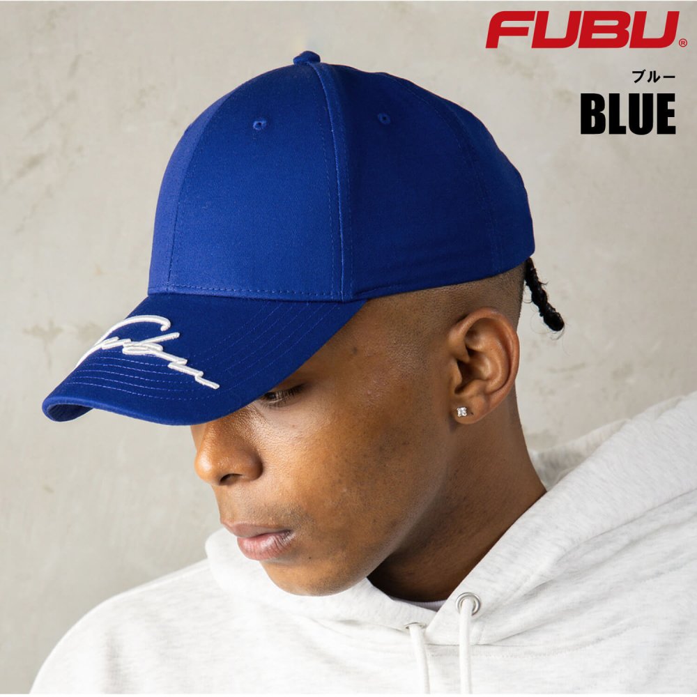 FUBU フブ キャップ 帽子 メンズ レディース fam-62902 ベースボールキャップ ローキャップ つば刺繍 スクリプトロゴ 刺繍 バイザー刺繍 6パネル アジャスター付 ストリート ヒップホップ ダンス カジュアル FREE 2026FW Karlas