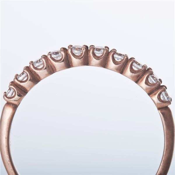 指輪 エタニティリング K10 ピンクゴールド ダイヤ 0.2ct ハーフエタニティ 10石 13号 レディース アクセサリー ジュエリー 華奢 重ね付け プレゼント ギフト