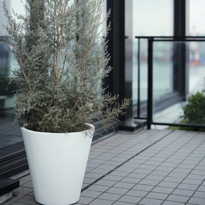 植木鉢 おしゃれ 高級 16号 13号 大型 丸型 丸 KONTON ファイバークレイ イタ コニックプランター 底穴あり 軽量 観葉植物 白 灰 ラウンド 特大 セメント グラスファイバー 多肉植物 アガベ シンボルツリー 寄せ植え 北欧 和モダン ナチュラル 屋外 玄関 テラス ベランダ