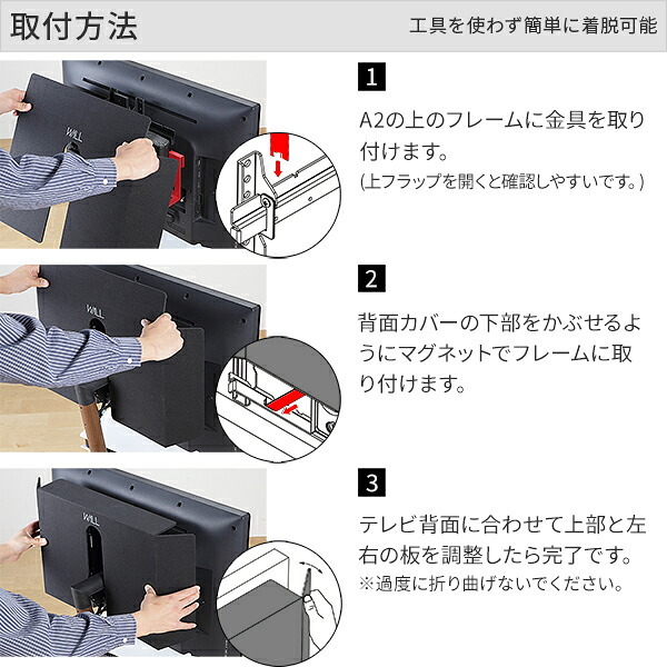 WALL SEVENSTAND セブンスタンド A2ロー・ハイタイプ対応 背面カバーA2 BACK COVER レギュラーサイズ 追加オプション 部品パーツケーブル隠しコード収納コード隠し背面隠しモダン おしゃれスタイリッシュWALLオプション ウォール
