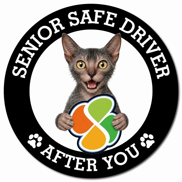 カーサイン 高齢者マーク SENIOR SAFE DRIVER ライコイ マグネット 強力 直径13cm 肉球 日本製 車 ステッカー