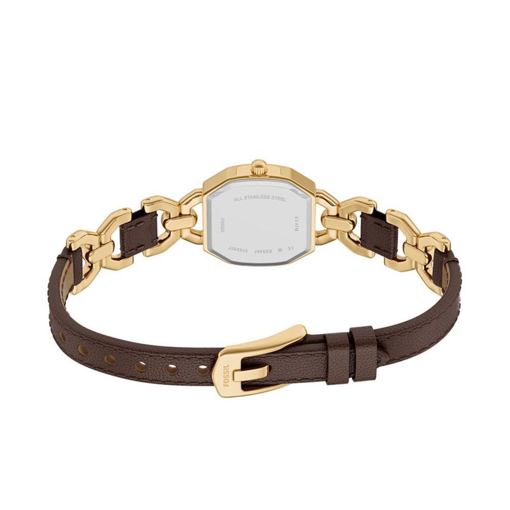 フォッシル FOSSIL 腕時計 レディース HARLOW アナログ ブラウンレザー＆ゴールドトーン ステンレススチールウォッチ ES5497【2026 新作】