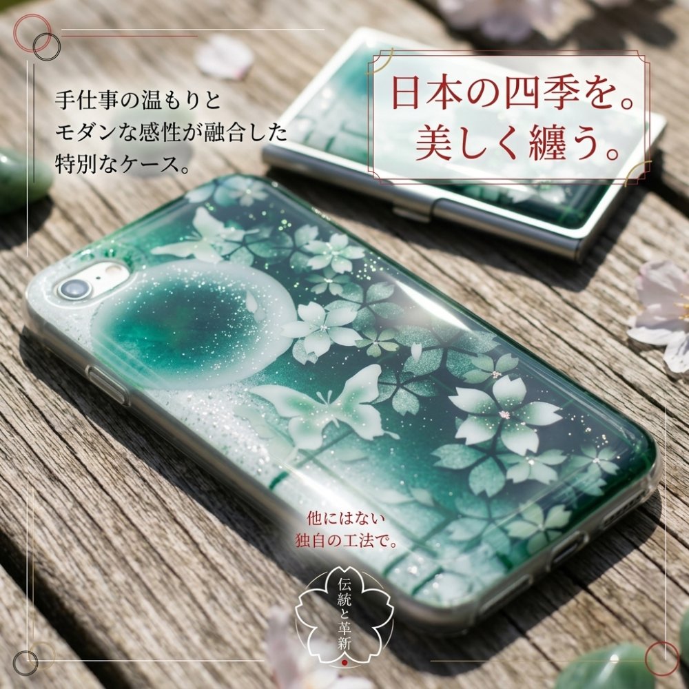 【全機種対応】スマホケース『雨』名入れ 送料無料 和柄 和風 桜 職人 伝統工芸 ハンドメイド ハードケース 手帳型 iPhone 17 Xperia AQUOS Android 各機種対応