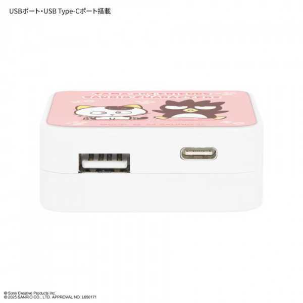 USB ACアダプタ タマ＆フレンズ サンリオ バッドばつ丸 急速充電器 2ポート USB Type-C コンセント スマホ 充電器 キャラクター グッズ サンリオ正規ライセンス品