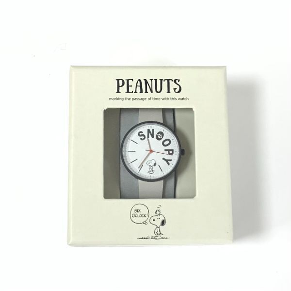 スヌーピーPEANUTS タイポレザーウォッチ GY 腕時計 アクセサリー グレー グッズ 日本製