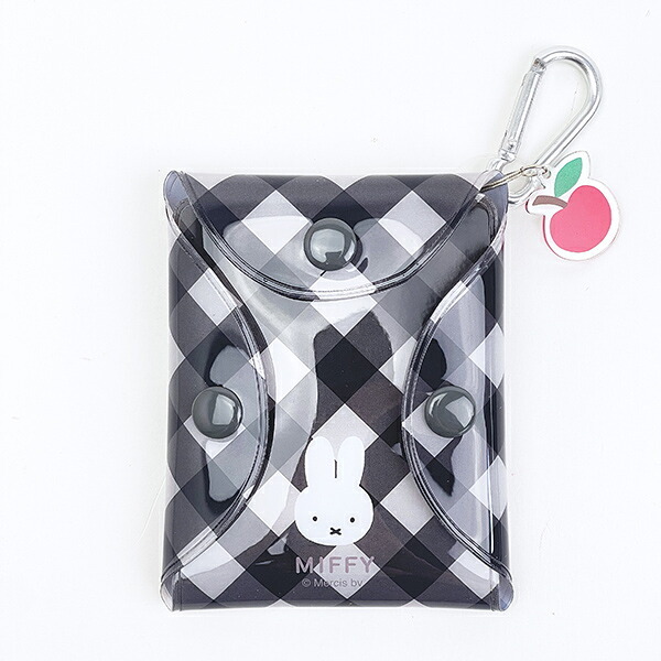 ミッフィー miffy クリアマルチポーチ グレー ダイアゴナル