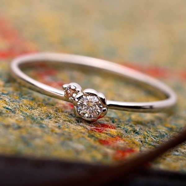 ダイヤモンド リング 指輪 プラチナ Pt950 合計0.06ct ピンクダイヤモンド フラワーモチーフ 花型 ダイヤリング 8号 レディース ジュエリー 鑑別カード付