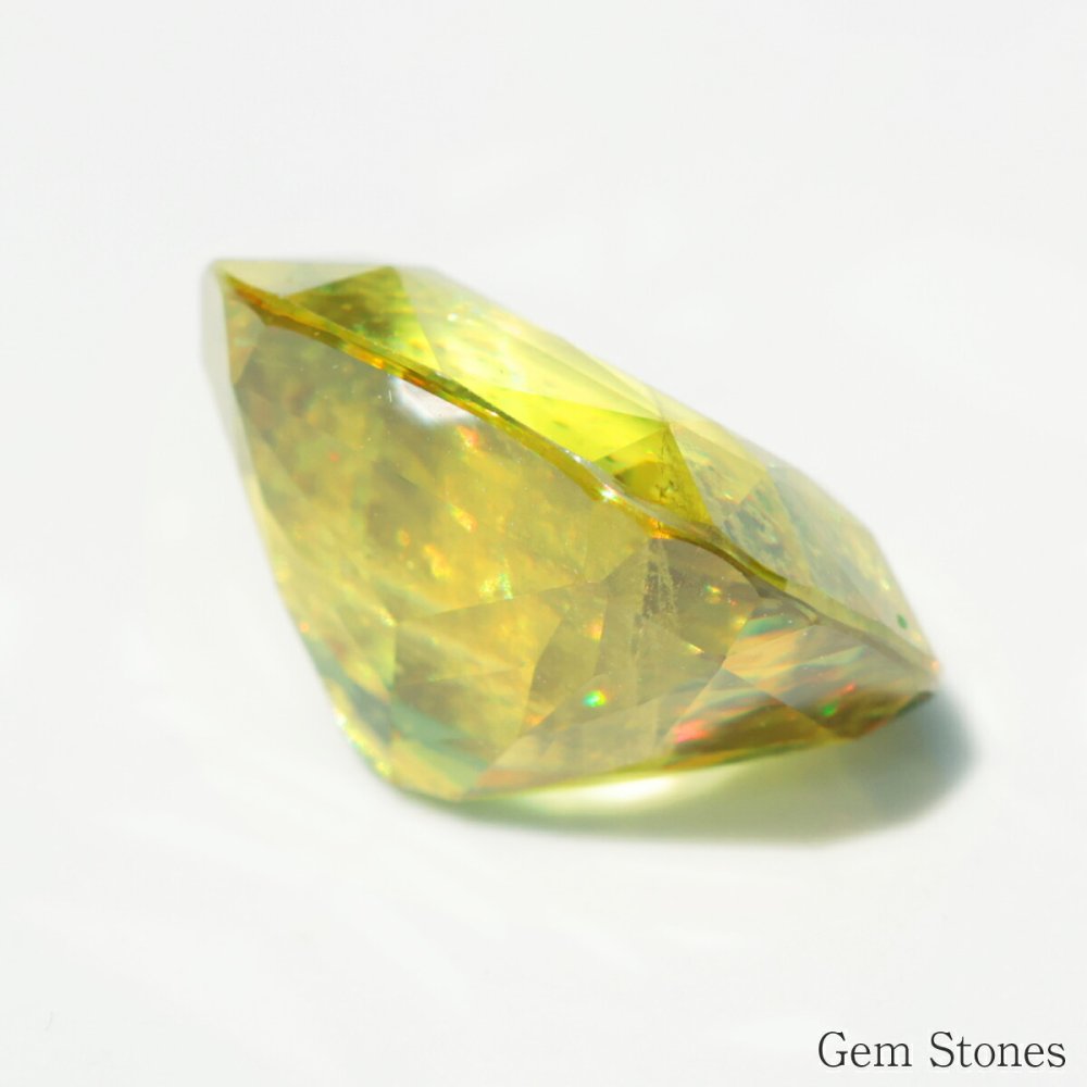 スフェーン 5.164ct 高品質 ルース 宝石 裸石 大粒 イエロー グリーン ジュエリー オリジナル 制作 コレクション 記念 お守り 誕生日 プレゼント