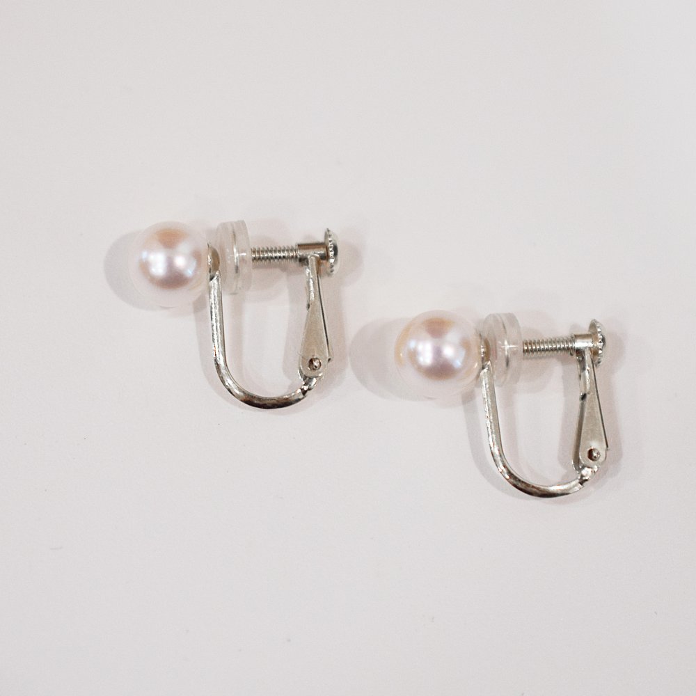 ［pearl595］6mm - 6.5mm ピアス あこや真珠 熊本 天草 本真珠 シンプル イヤリング 直結タイプ
