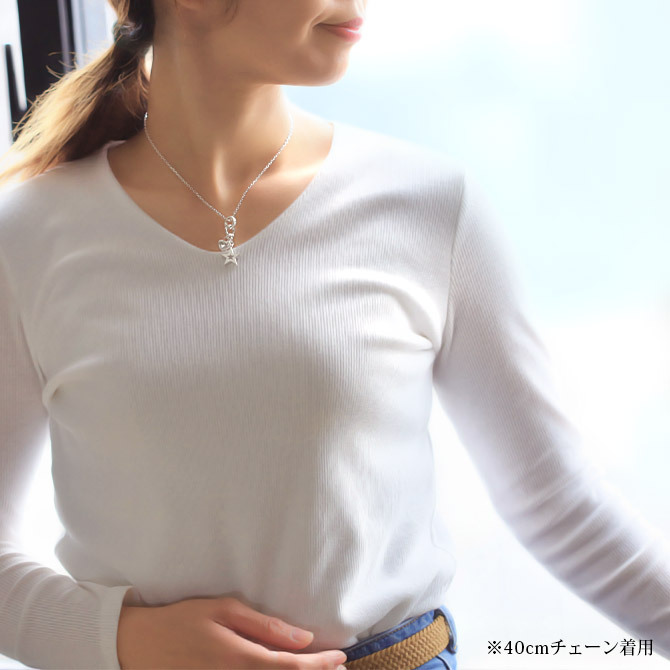ハワイアンジュエリー ネックレス シルバー ネックレス 刻印 無料 誕生石入れ可 ジルコニア スター ハート 星 シンプル シルバー925 ギフトラッピング可能 チェーン 長さ選べる プレゼント ハロウィン 【品番：CG-SP3195】