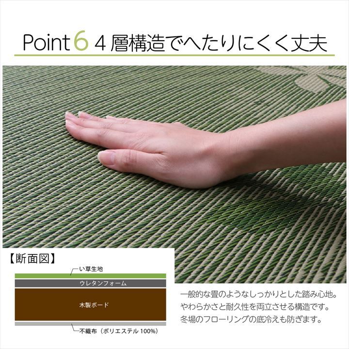 国産 い草 日本製 置き畳 ユニット畳 簡単 和室 デザイン アレンジ オリジナル リーフ 約82×82cm 9P 9枚組