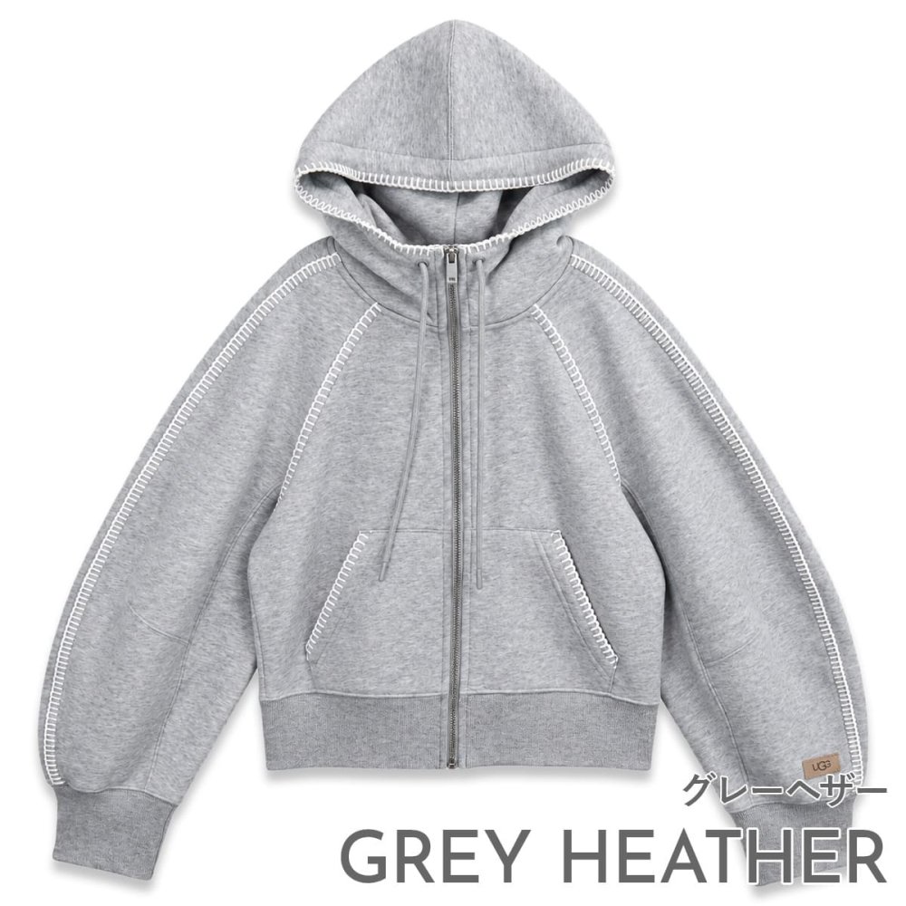 UGG アグ パーカー レディース 1180556 CLASSIC FULL-ZIP HOODIE クラシック フルジップ フーディー ジップアップ スウェット 長袖 裏起毛 リラックスフィット ブラック グレーヘザー サンドヘザー 黒 グレー ベージュ XS S M