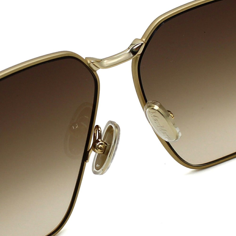 マックスマーラ Max Mara サングラス ノーズパッド UVカット アイウェア スクエア 多角形 ジオメトリック MM0143/S 32F 59 メンズ レディース ユニセックス ゴールド+ブラウングラデーション 海外正規品