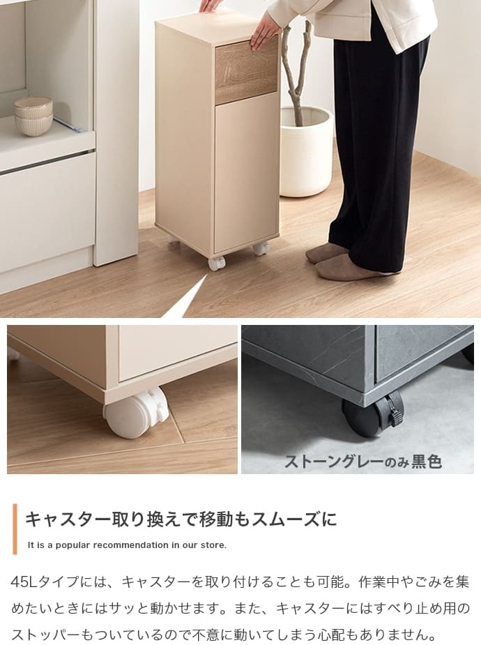 ダストボックス　４５Ｌ　ゴミ箱　３０～４５Ｌゴミ袋対応　ダストボックス　４５Ｌ　リットル　ｌ　分別　キッチン　ダイニング　大容量