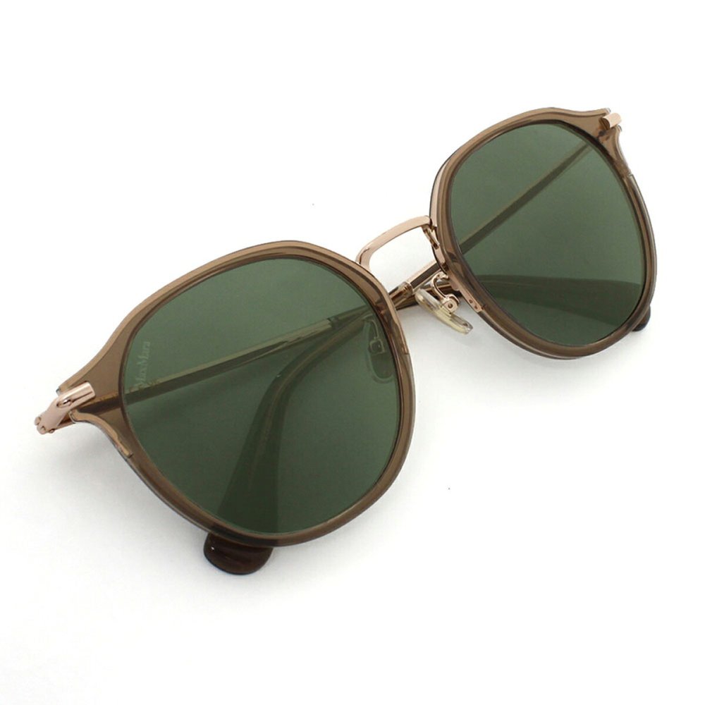 マックスマーラ Max Mara サングラス ノーズパッド UVカット アイウェア ボストン ウェリントン MM0147-K/S 45A 54 メンズ レディース ユニセックス ブラウン（クリア）+グリーン 海外正規品