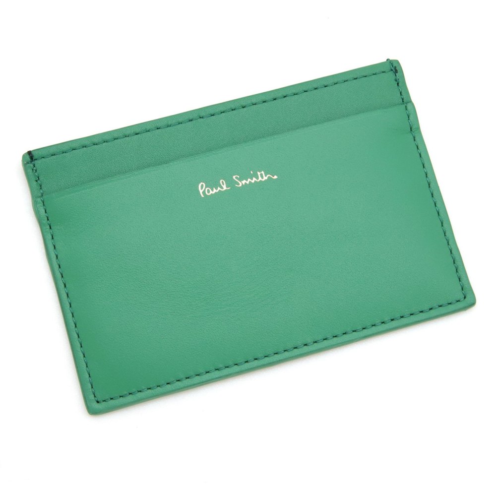 ポールスミス カードケース Paul Smith 名刺入れ カード入れ パスケース メンズ レザー コバルトグリーン マルチストライプ M1A-4768-DMULTI 30 【ラッピング無料 誕生日 お祝い プレゼント ギフト 贈り物】 送料無料